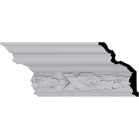 Ekena Millwork 7 1/4"H x 5 3/8"P x 8 5/8"F x 94 1/2"L, (9 5/8" Repeat), Dublin Crown Moulding MLD07X05X08DU